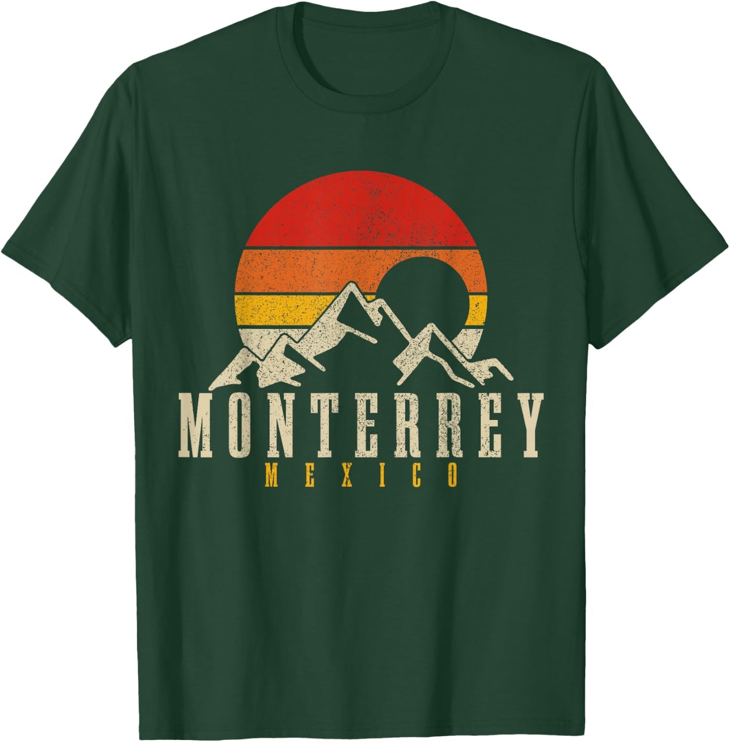 Monterrey Vintage Mountains Mexican Pride Mexico T-Shirt - T-Shirt | Forest