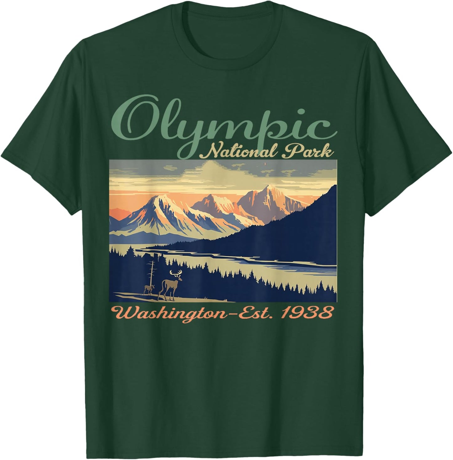 Olympic National Park Washington Hiking Camping T-Shirt - T-Shirt | Forest
