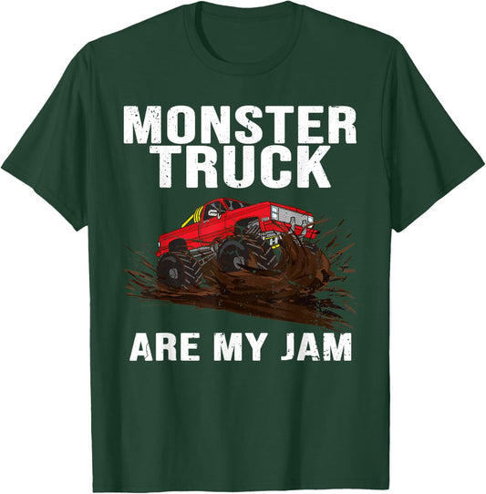 Vintage Monster Truck Are My Jam Retro Sunset Engines Gifts T-Shirt - T-Shirt | Forest
