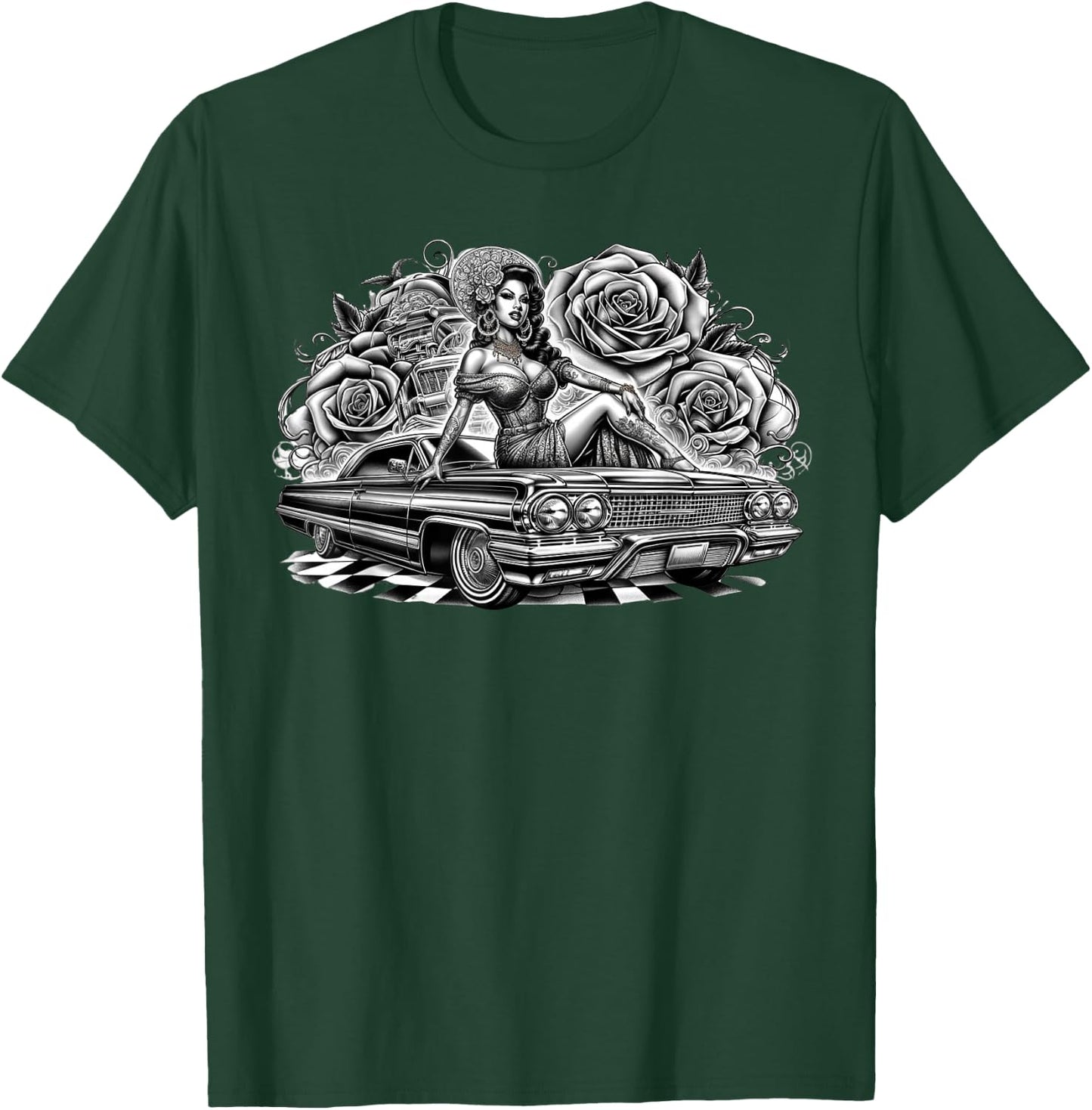 Mexican Street Culture Lowrider Latina Chola Model T-Shirt - T-Shirt | Forest