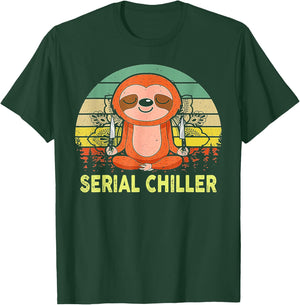 Serial Chiller Sloth Yoga Retro Vintage T-Shirt - T-Shirt | Forest