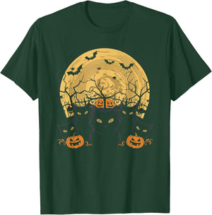 Cat Halloween Moon T-Shirt - T-Shirt | Forest