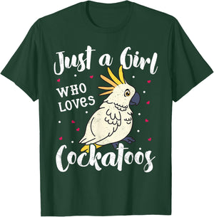 Just A Girl Who Loves Bird Cockatoo Mom Women Kids Mom Gifts T-Shirt - T-Shirt | Forest