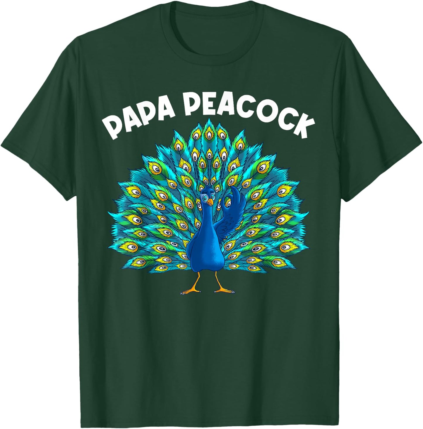 Funny Peacock Gift Dad Men Peafowl Lover Bird Feather T-Shirt - T-Shirt | Forest