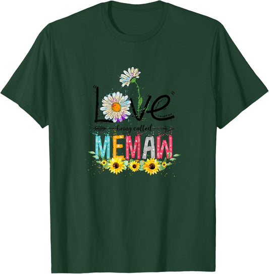 Cute I Love Being Called Memaw Sunflower Mothers Day T-Shirt - T-Shirt | Forest