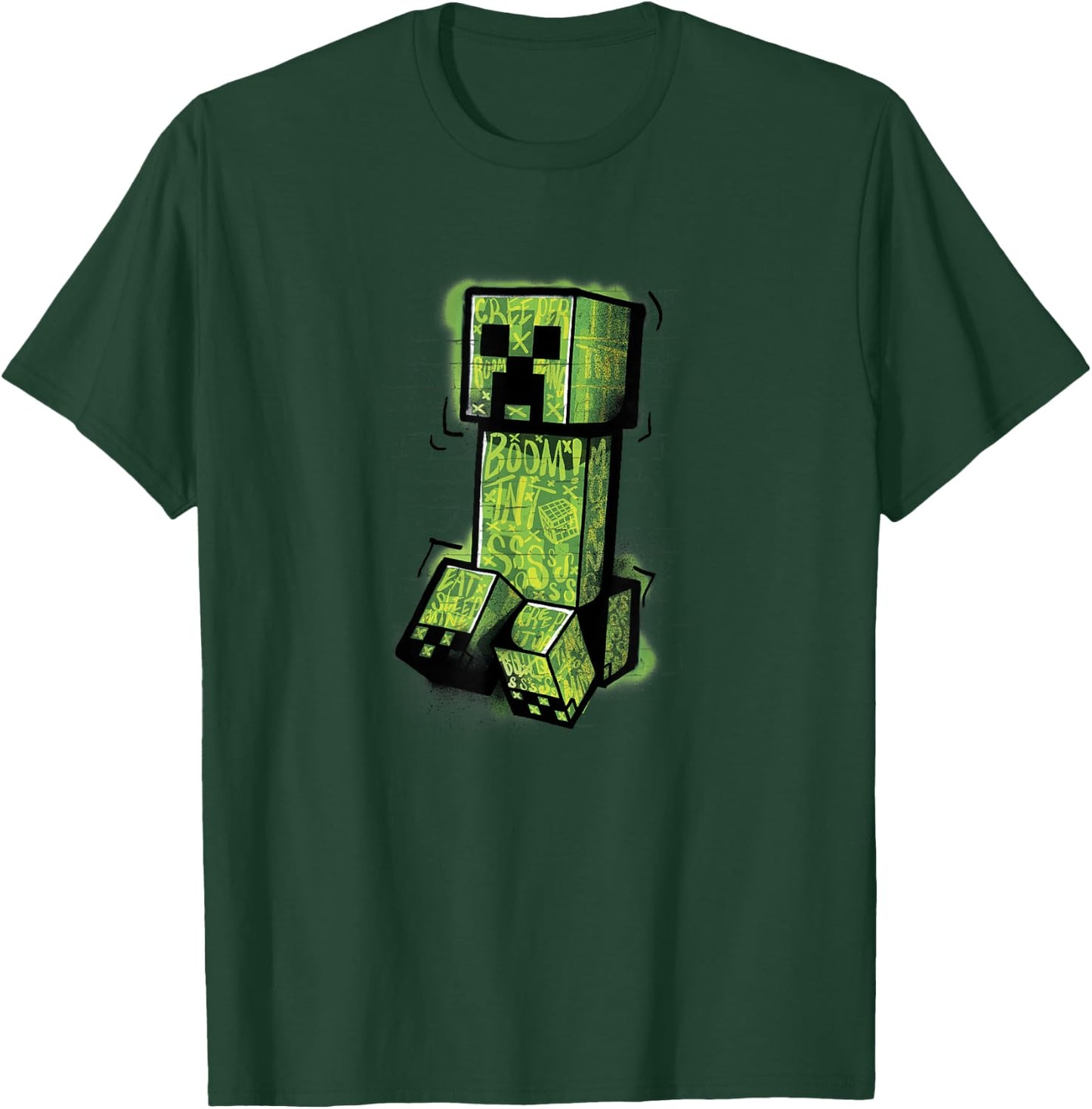 Minecraft Creeper Graffiti Sit T-Shirt - T-Shirt | Forest