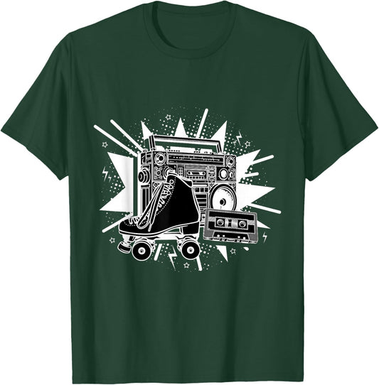 Retro Roller Skates Vintage Fun Skating Lifestyle Skates T-Shirt - T-Shirt | Forest