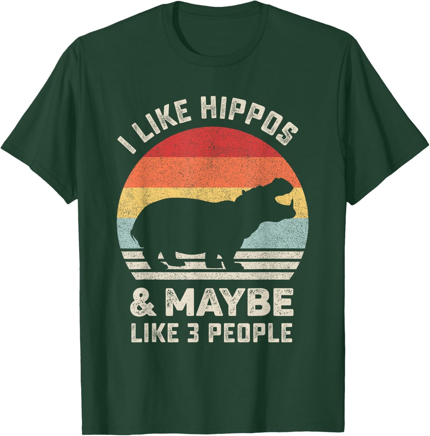 Retro I Like Hippos Shirt Animal Hippo Lover Gift Vintage T-Shirt - T-Shirt | Forest