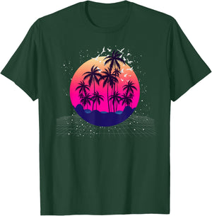 Vaporwave Aesthetic 80s Retro Art Tropical Vaporwave T-Shirt - T-Shirt | Forest