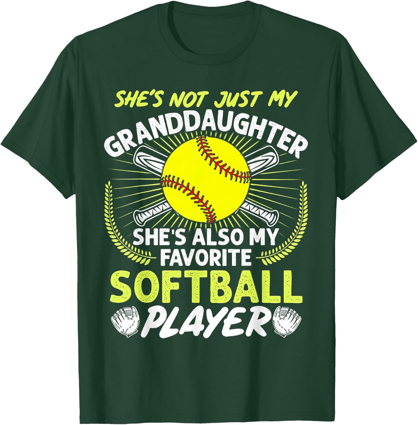 Funny My Granddaughter She's Also My Favorite Softball T-Shirt - T-Shirt | Forest