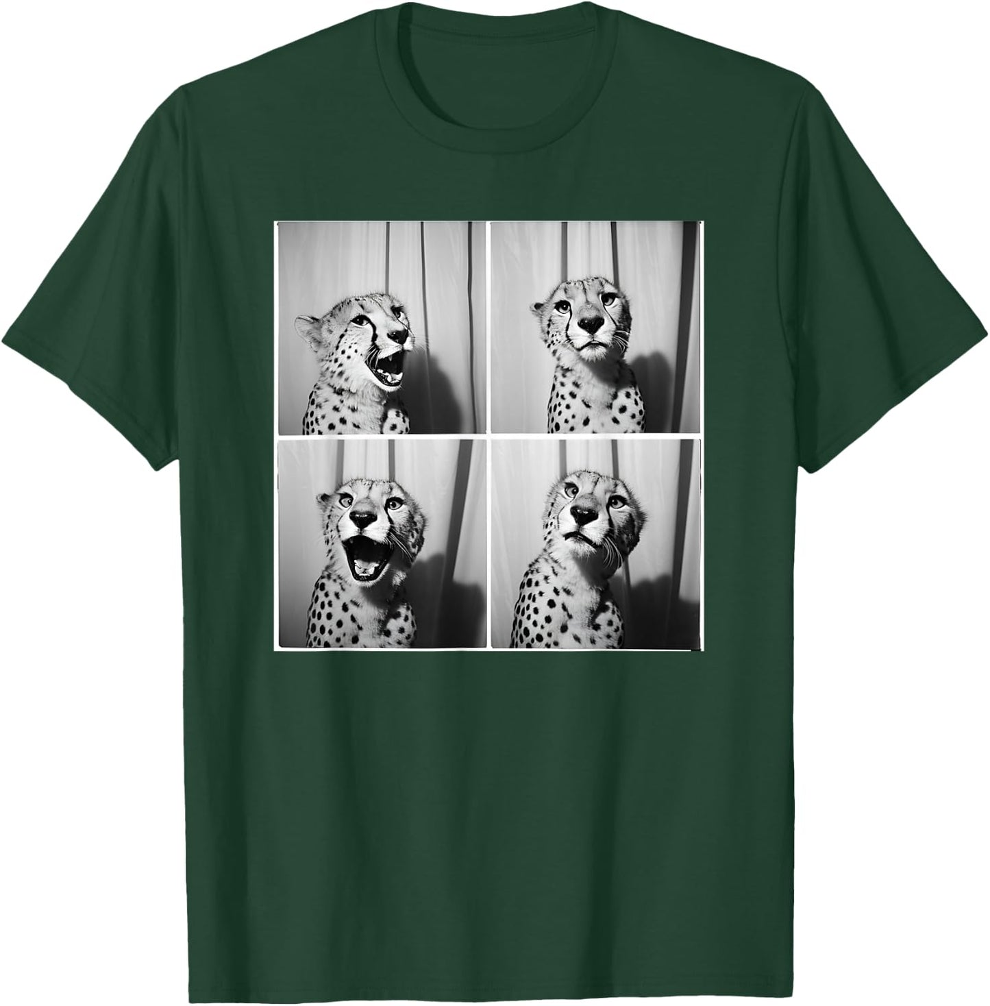 Cute Cheetah Photobooth Picture Quirky Funny Zoo Animal T-Shirt - T-Shirt | Forest
