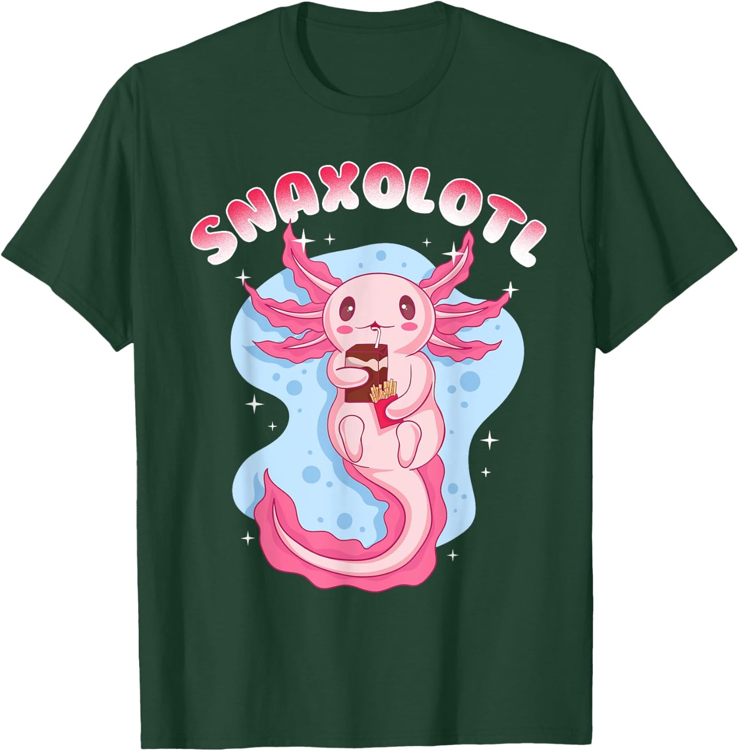 Anime Cute Manga Axolotl With Juice Box - Snaxolotl Girls T-Shirt - T-Shirt | Forest