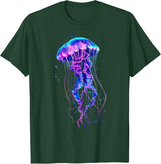 Jellyfish Motif Marine Mammal Artwork Sea Ocean Jellyfish T-Shirt - T-Shirt | Forest