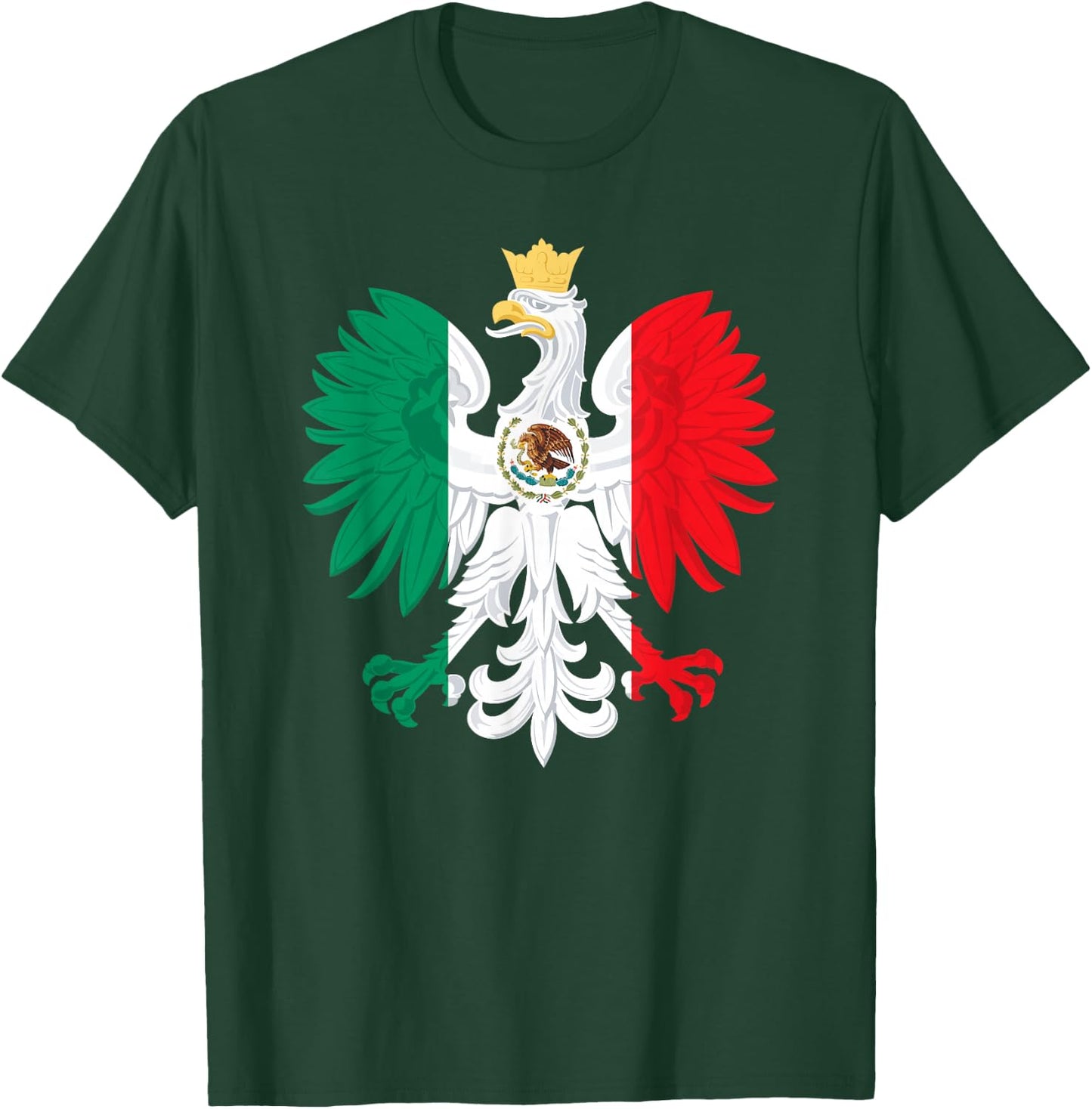 Mexican Polish Flag Eagle Mexico Poland Polska Heritage T-Shirt - T-Shirt | Forest