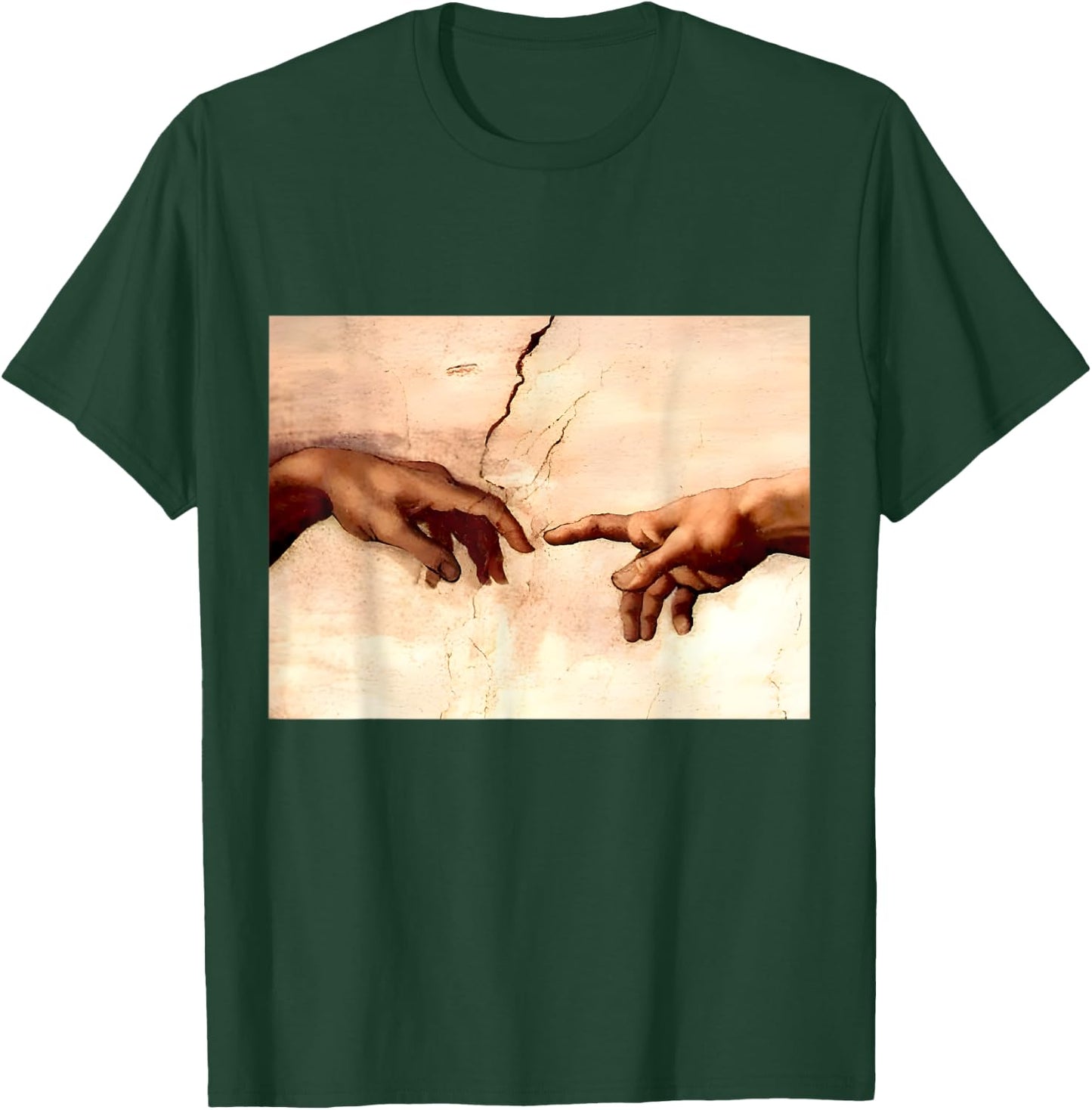 The Creation Of Adam | Michelangelo Artwork Vintage T-Shirt - T-Shirt | Forest