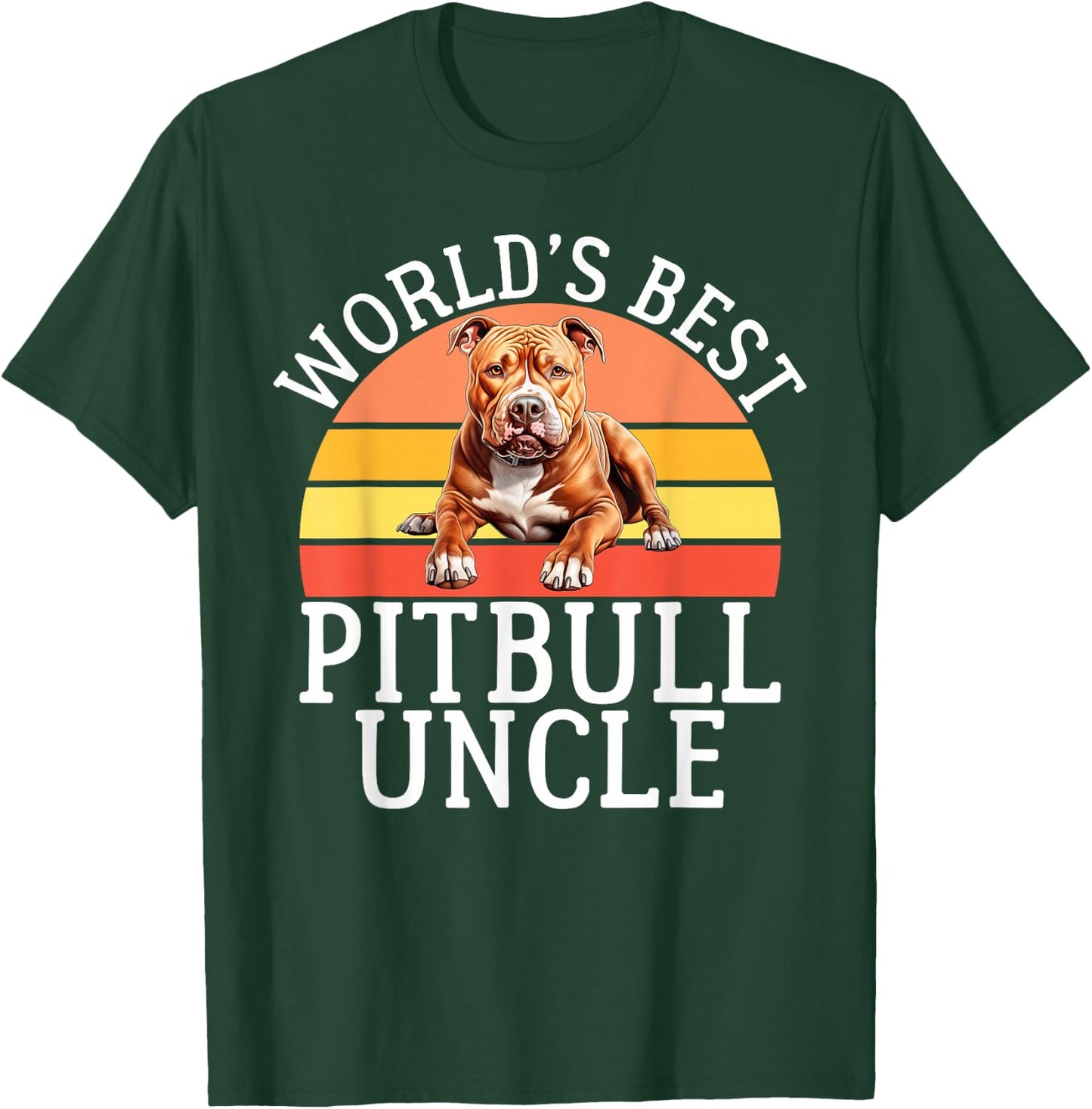 Worlds best Pitbull Uncle Pitbull T-Shirt - T-Shirt | Forest