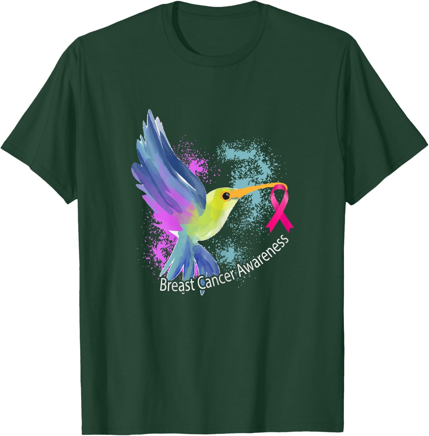 Pink Ribbon Bird Animal Gift Breast Cancer Awareness T-Shirt - T-Shirt | Forest