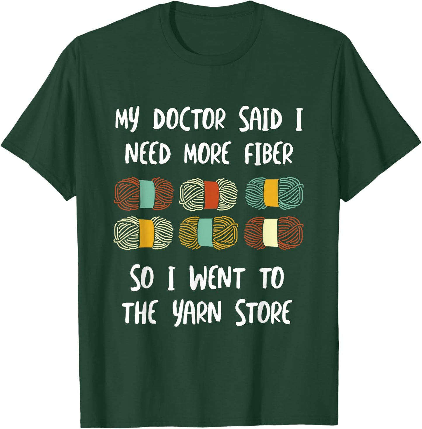Funny Fiber Knitting Joke Yarn Crochet T-Shirt - T-Shirt | Forest