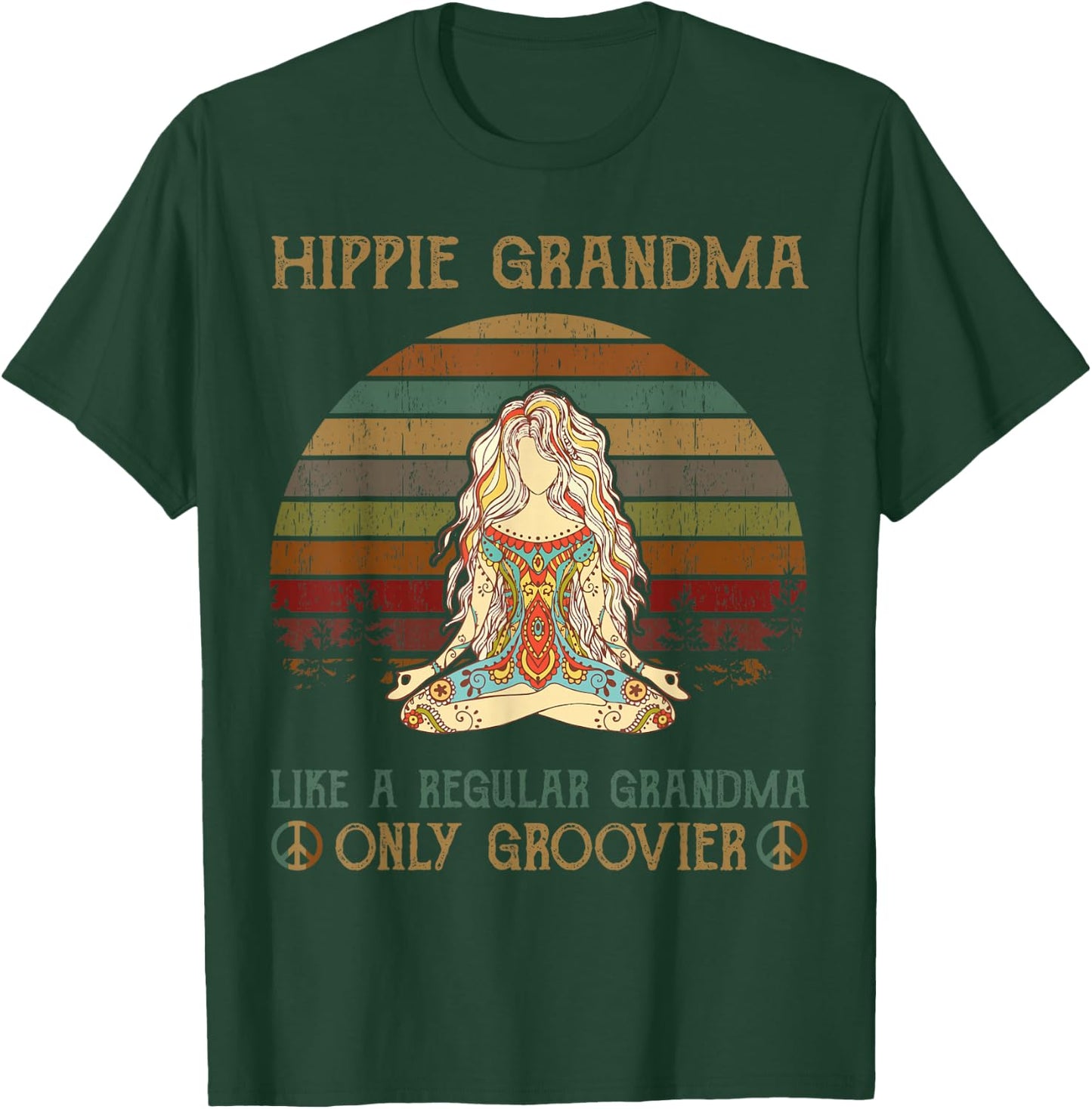 Hippie Grandma Like A Regular Grandma Vintage T-Shirt - T-Shirt | Forest
