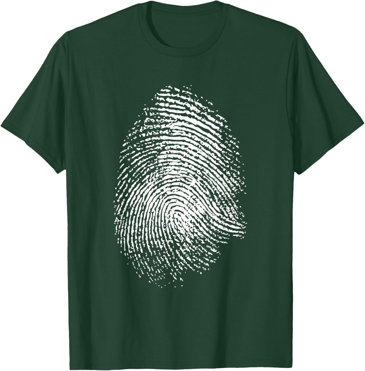 Large Fingerprint Police Crime Scene Analysis Fingerprint T-Shirt - T-Shirt | Forest