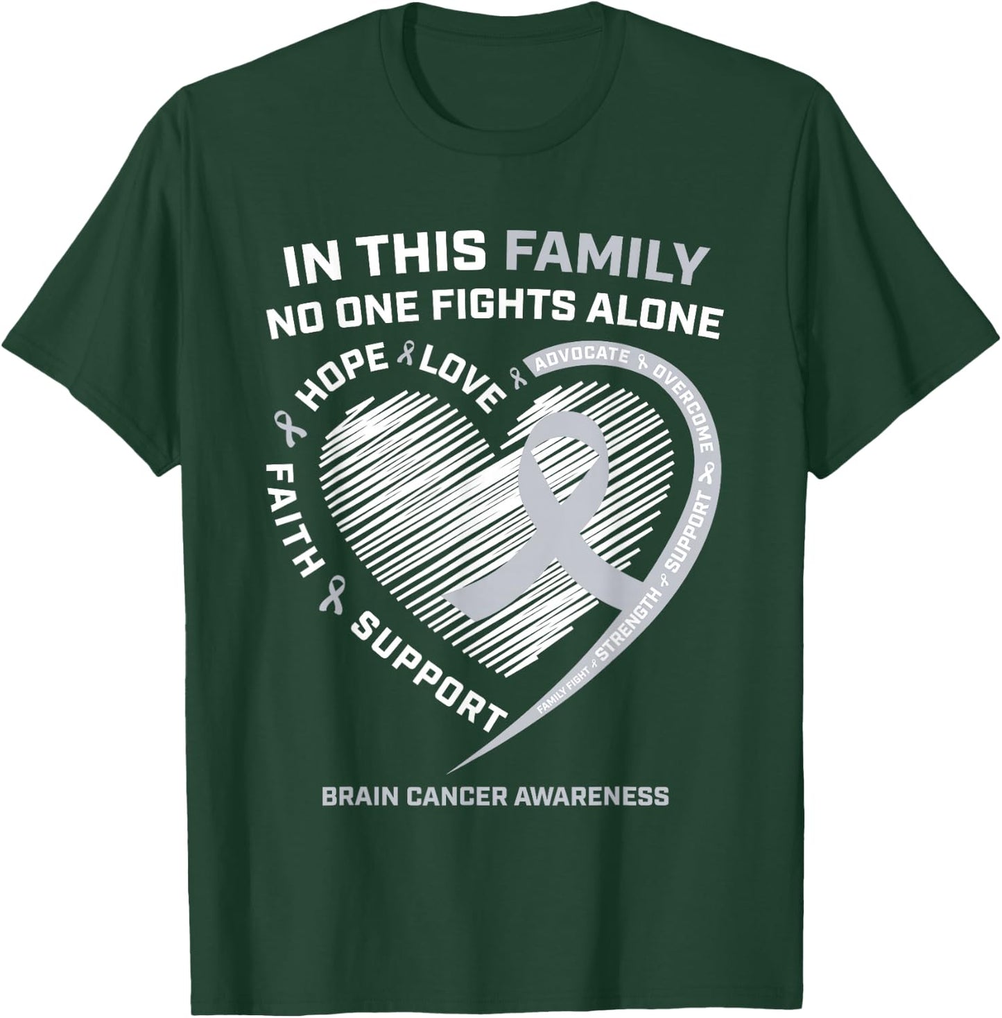 Brain Cancer Awareness Shirts Women Men Brain Cancer T-Shirt - T-Shirt | Forest