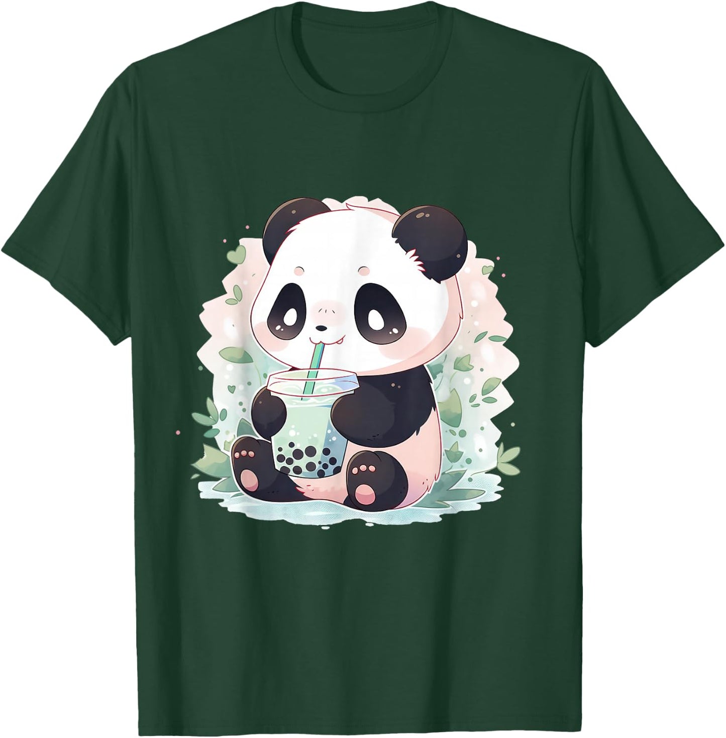 Kawaii Panda Drinking Bubble Tea Boba Lover T-Shirt - T-Shirt | Forest