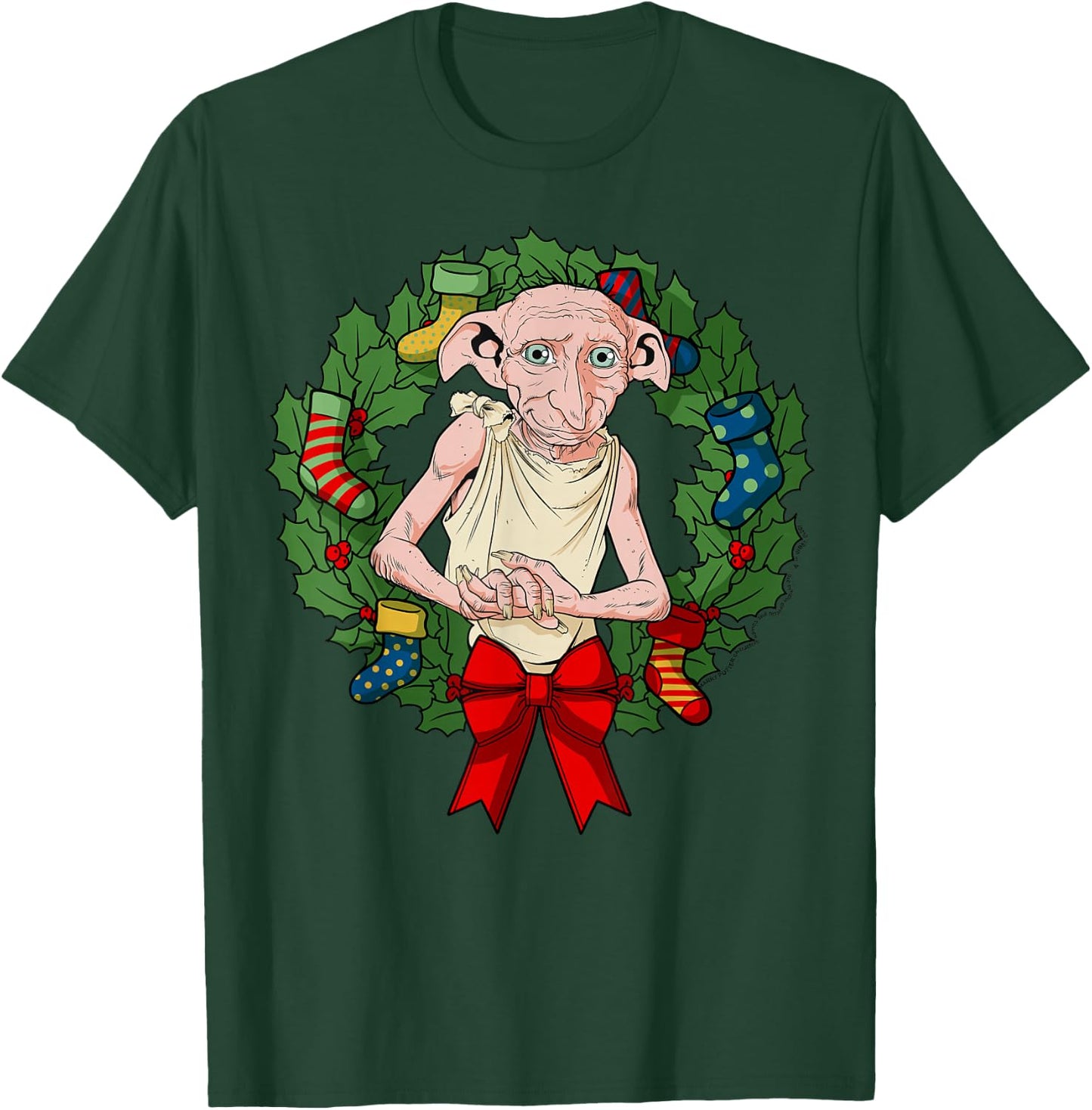 Harry Potter Christmas Dobby Wreath T-Shirt - T-Shirt | Forest