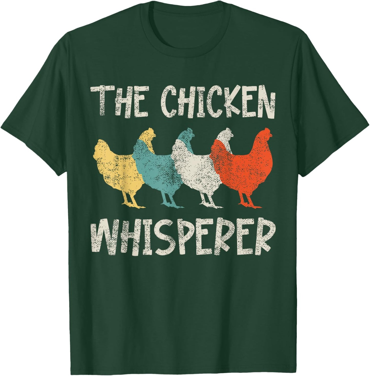 Chicken Whisperer Farmer Retro T-Shirt - T-Shirt | Forest