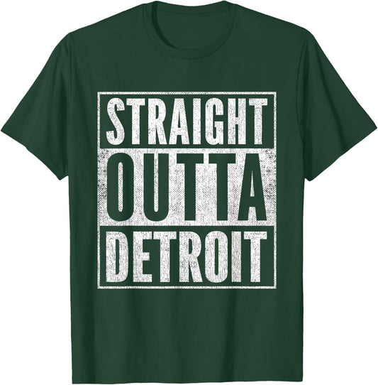 Vintage Detroit Souvenir Outfit Straight Outta Detroit T-Shirt - T-Shirt | Forest