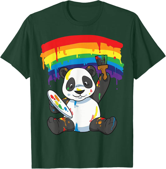 Panda Pride Gay Lesbian Queer LGBT Rainbow Flag LGBTQA+ T-Shirt - T-Shirt | Forest