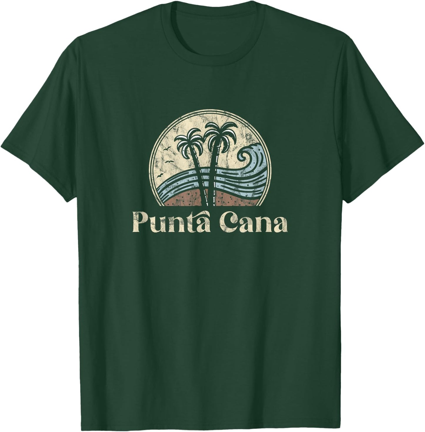 Vintage Punta Cana Palm Trees Domenican Republic Beach T-Shirt - T-Shirt | Forest