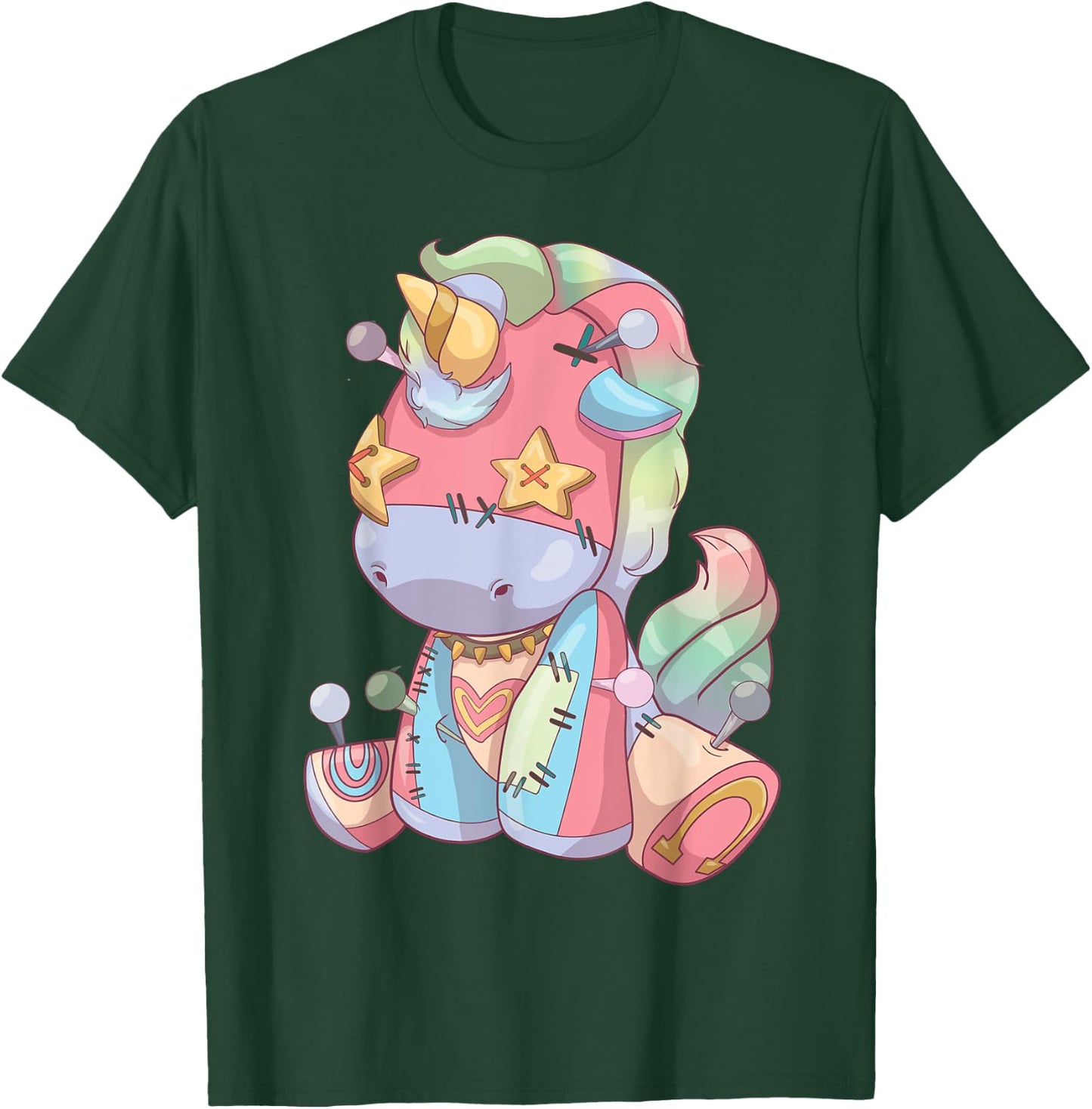 Pastel Goth Anime Kawaii Unicorn, Creepy Cute Voodoo Doll T-Shirt - T-Shirt | Forest
