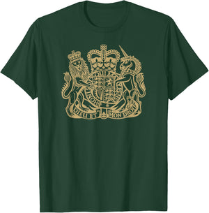 United Kingdom Uk Coat of Arms Lion and Unicorn Symbol T-Shirt - T-Shirt | Forest