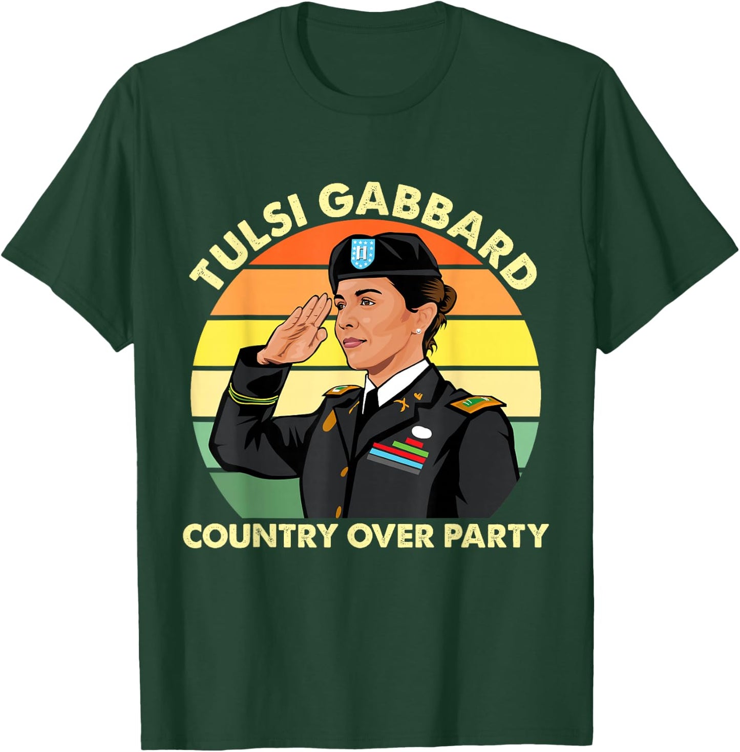 Tulsi Gabbard for First Female President 2028 America USA T-Shirt - T-Shirt | Forest