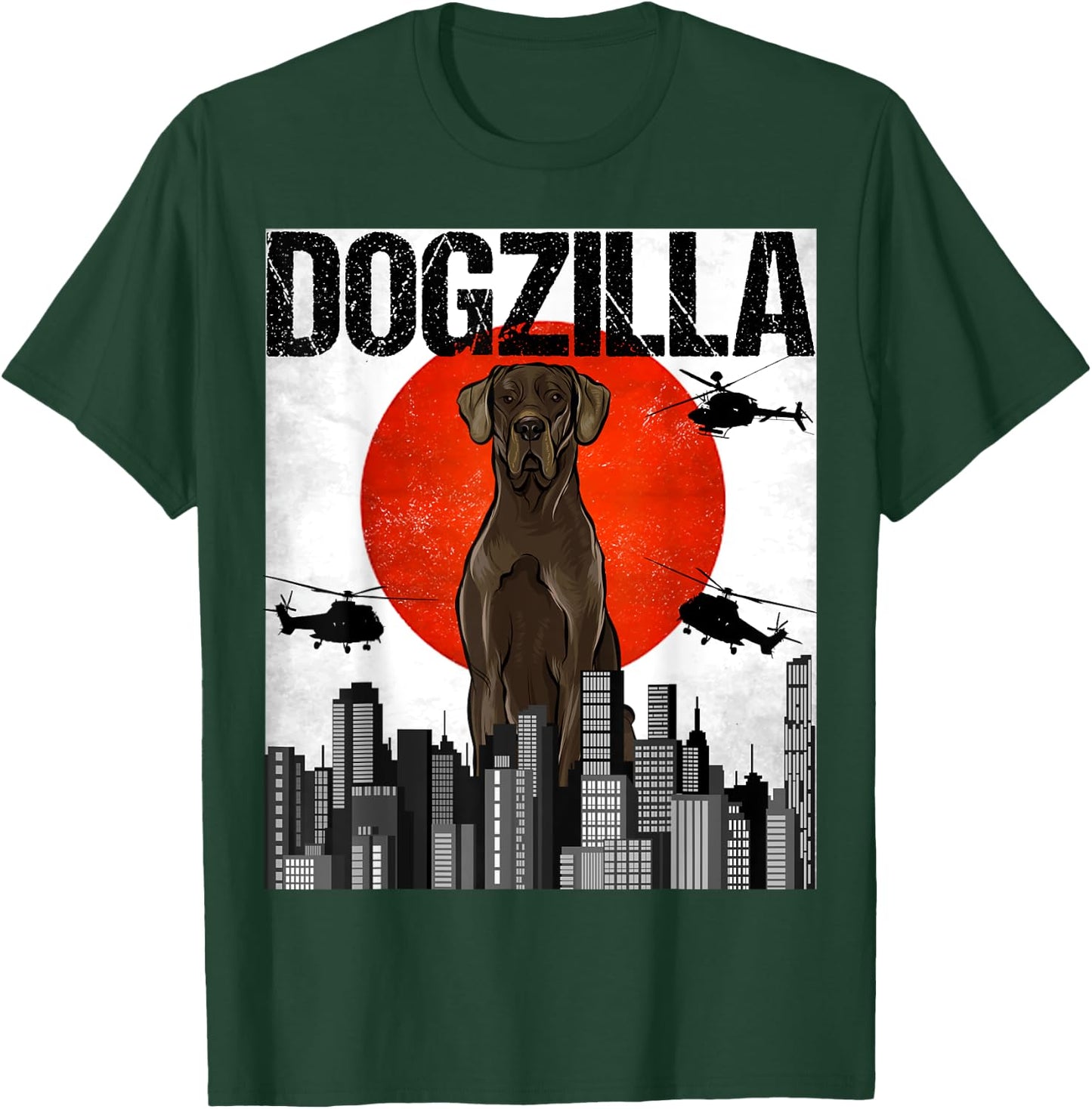 Funny Vintage Japanese Dogzilla Black Great Dane T-Shirt - T-Shirt | Forest