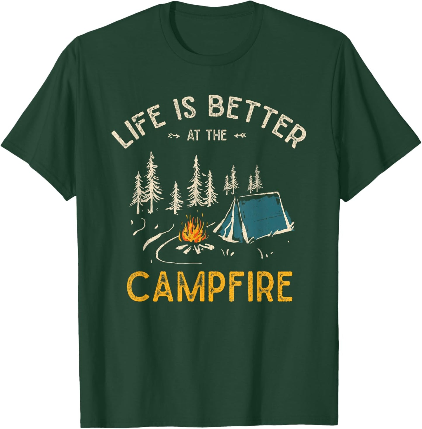 Das Leben ist besser am Lagerfeuer Funny Camper Camping T-Shirt - T-Shirt | Forest