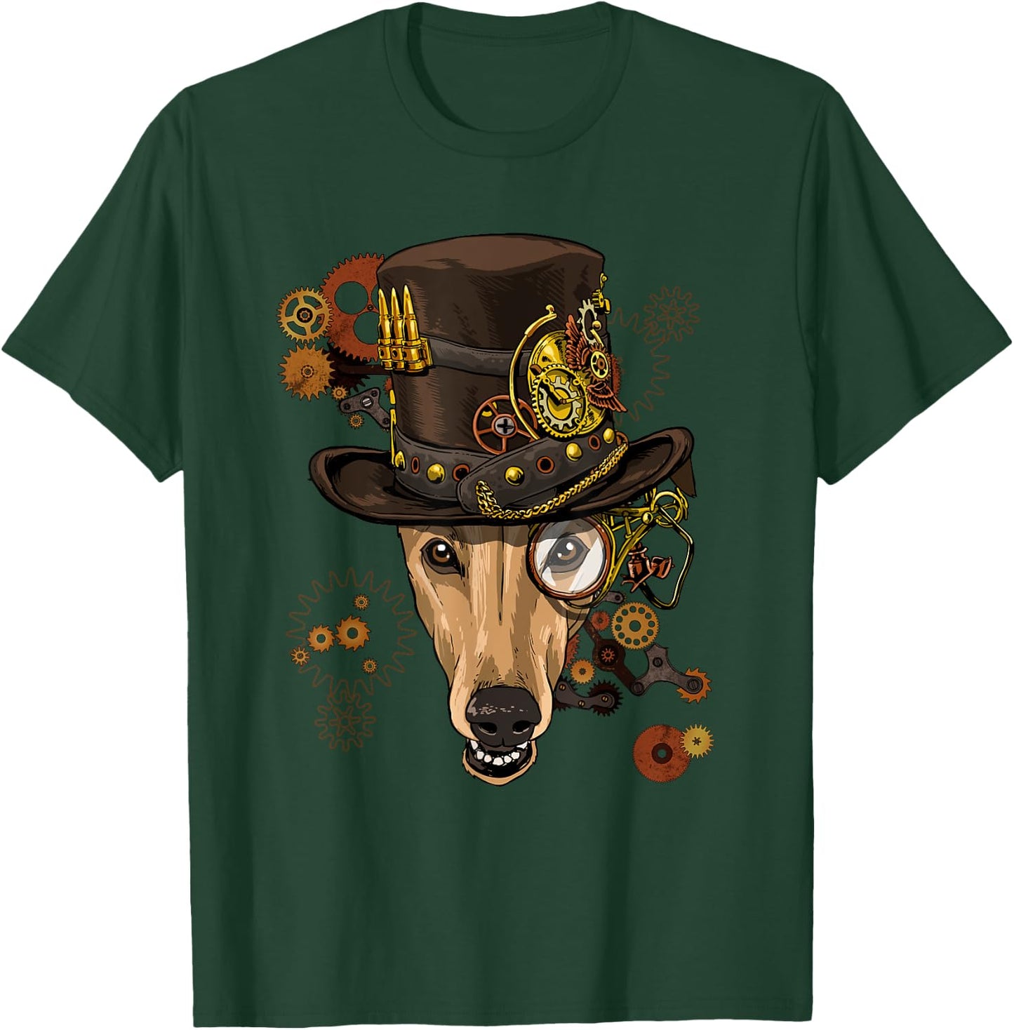 Greyhound Steampunk Dog Medieval Victorian Greyhound Lover T-Shirt - T-Shirt | Forest
