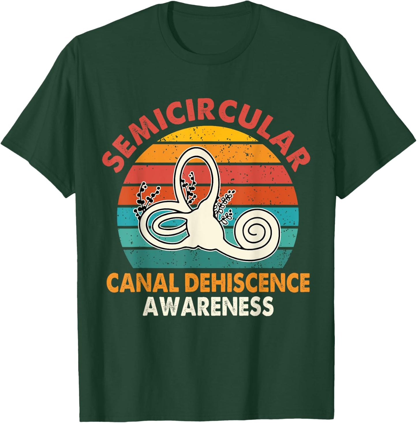 Retro SCDS Awareness Semicircular Canal Dehiscence Awareness T-Shirt - T-Shirt | Forest