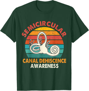 Retro SCDS Awareness Semicircular Canal Dehiscence Awareness T-Shirt - T-Shirt | Forest