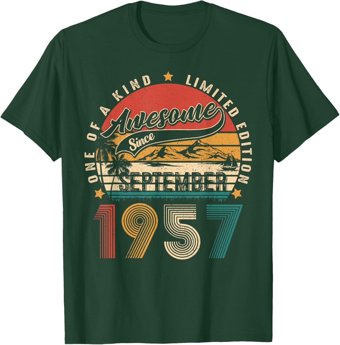 Funny 67 Years Old Vintage September 1957 67th Birthday Men T-Shirt - T-Shirt | Forest