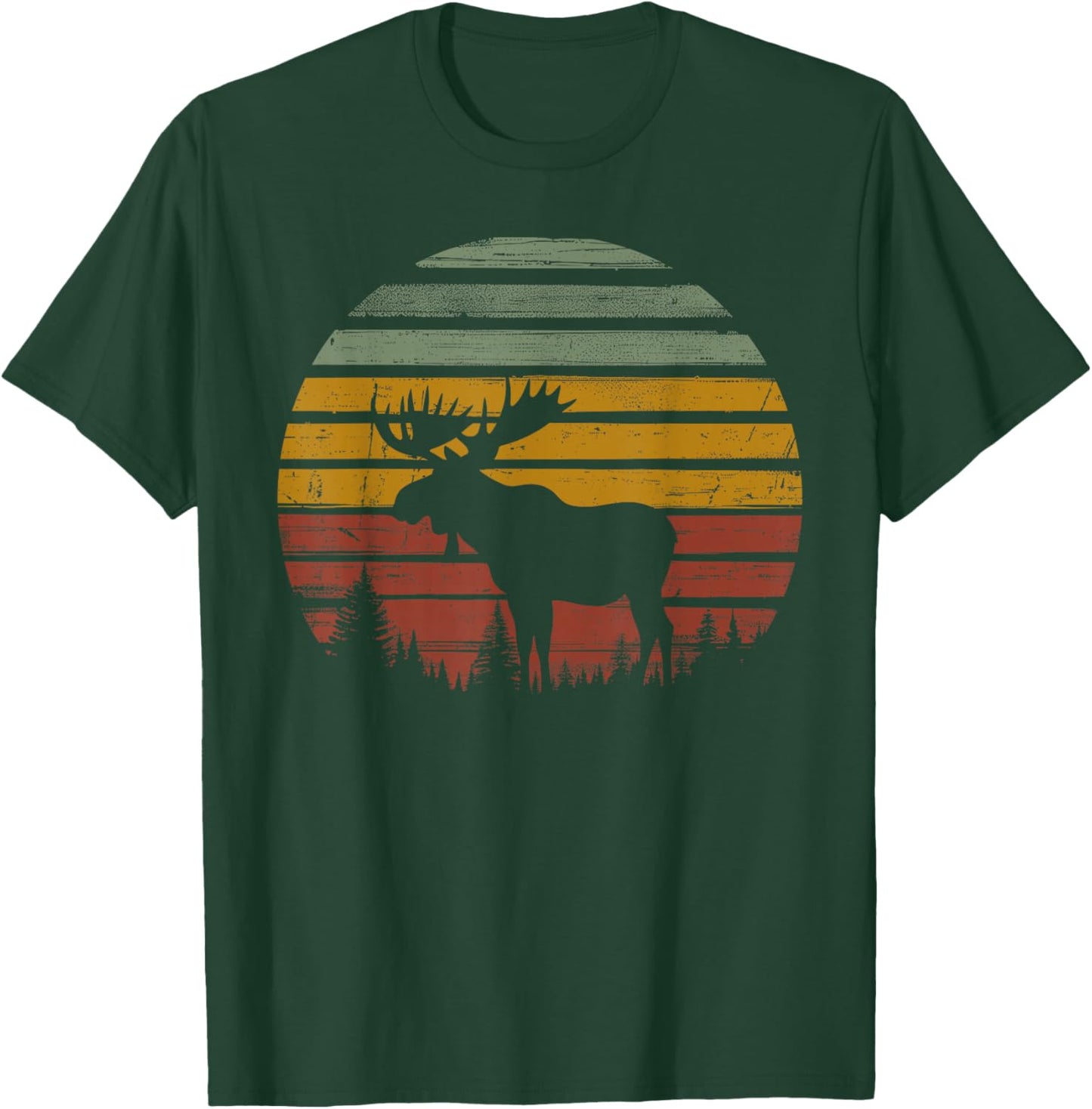 Moose Retro Vintage 80s Funny Moose Lover Gift Animals Lover T-Shirt - T-Shirt | Forest