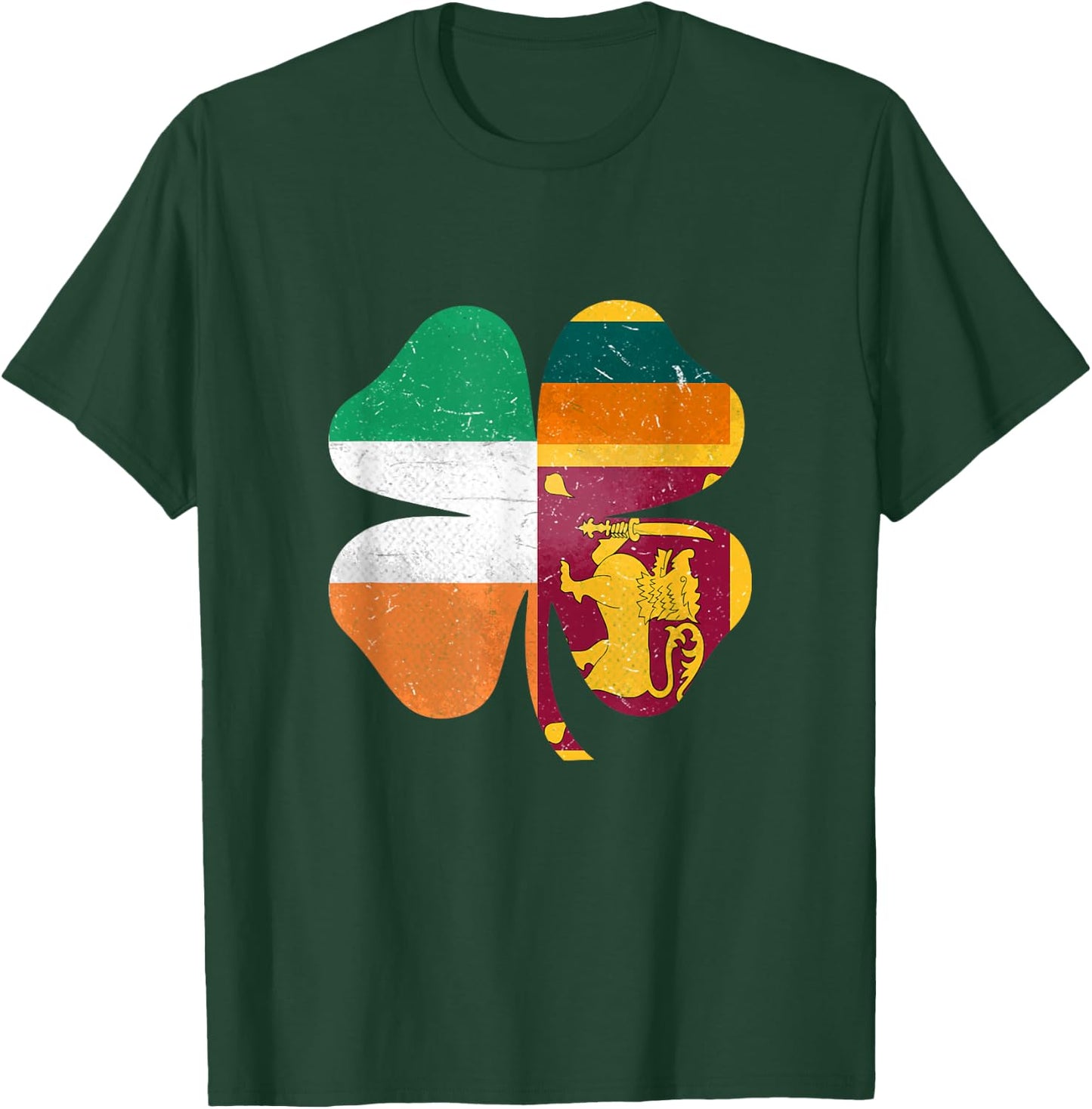 Sri Lankan Irish Shamrock Sri Lanka Ireland St Patrick's Day T-Shirt - T-Shirt | Forest