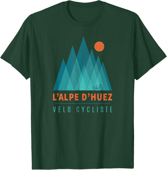 L'Alpe D'Huez Velo Cycliste Gift Cyclists Cycling Bike T-Shirt - T-Shirt | Forest