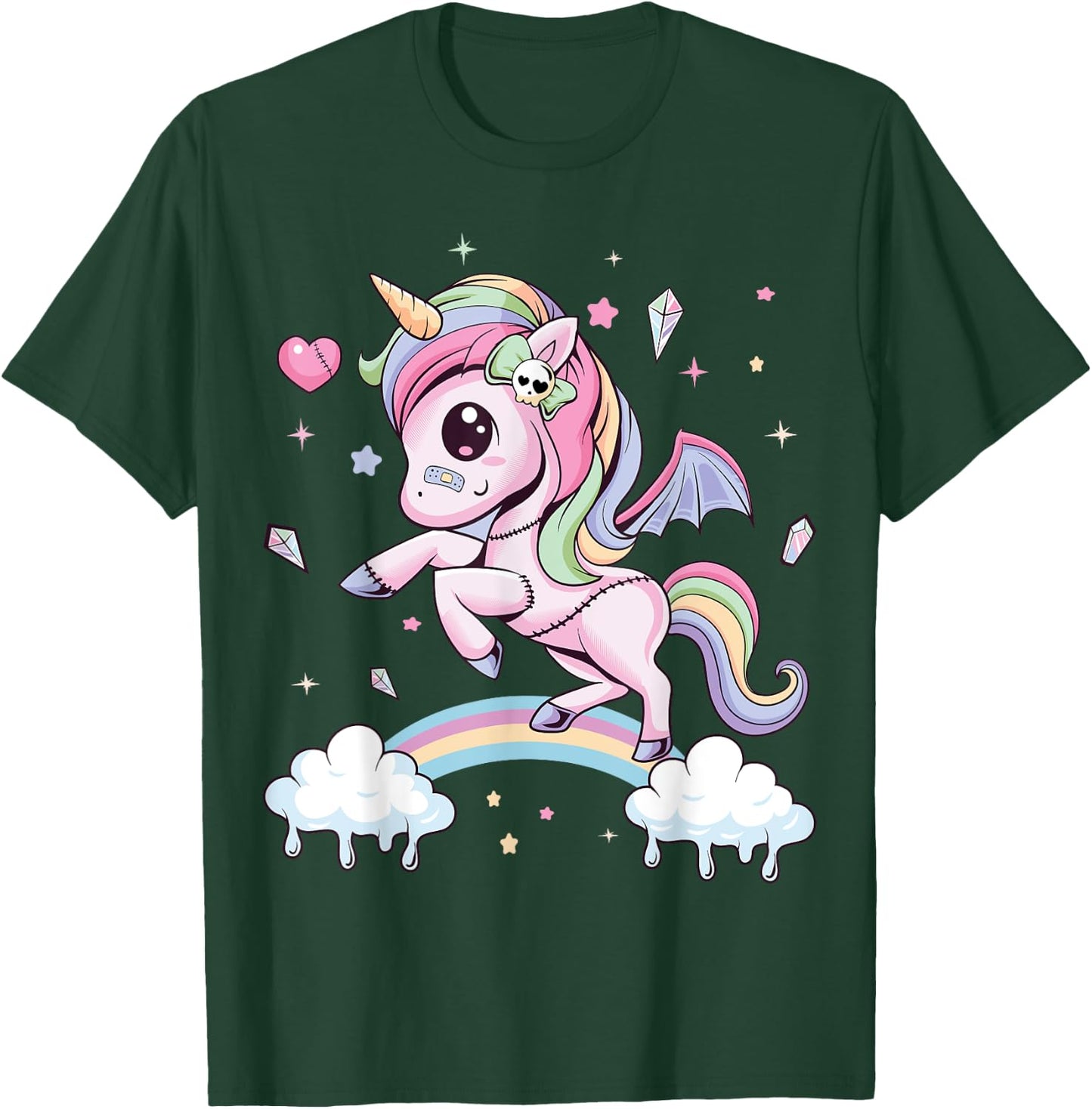 Pastel Goth Cute Creepy Unicorn Wiccan Kawaii Menhera Witchy T-Shirt - T-Shirt | Forest