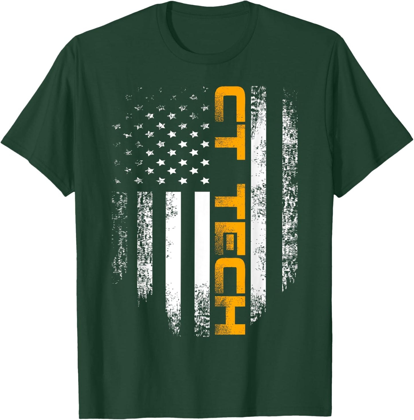 Vintage CT Tech With American Flag For Doctor Gift T-Shirt - T-Shirt | Forest