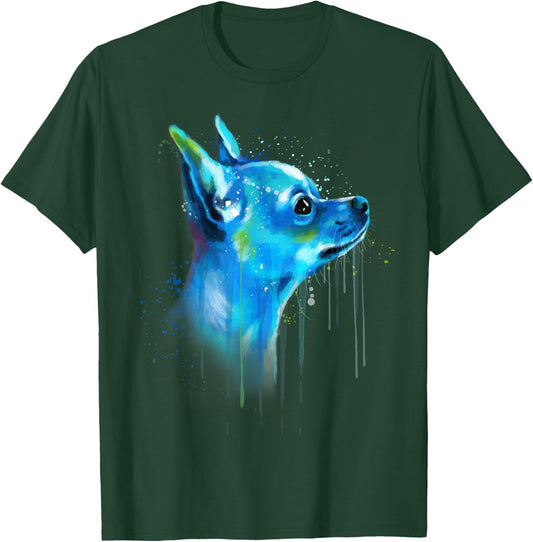 Cute Chihuahua Watercolor Painting Art T-Shirt - T-Shirt | Forest