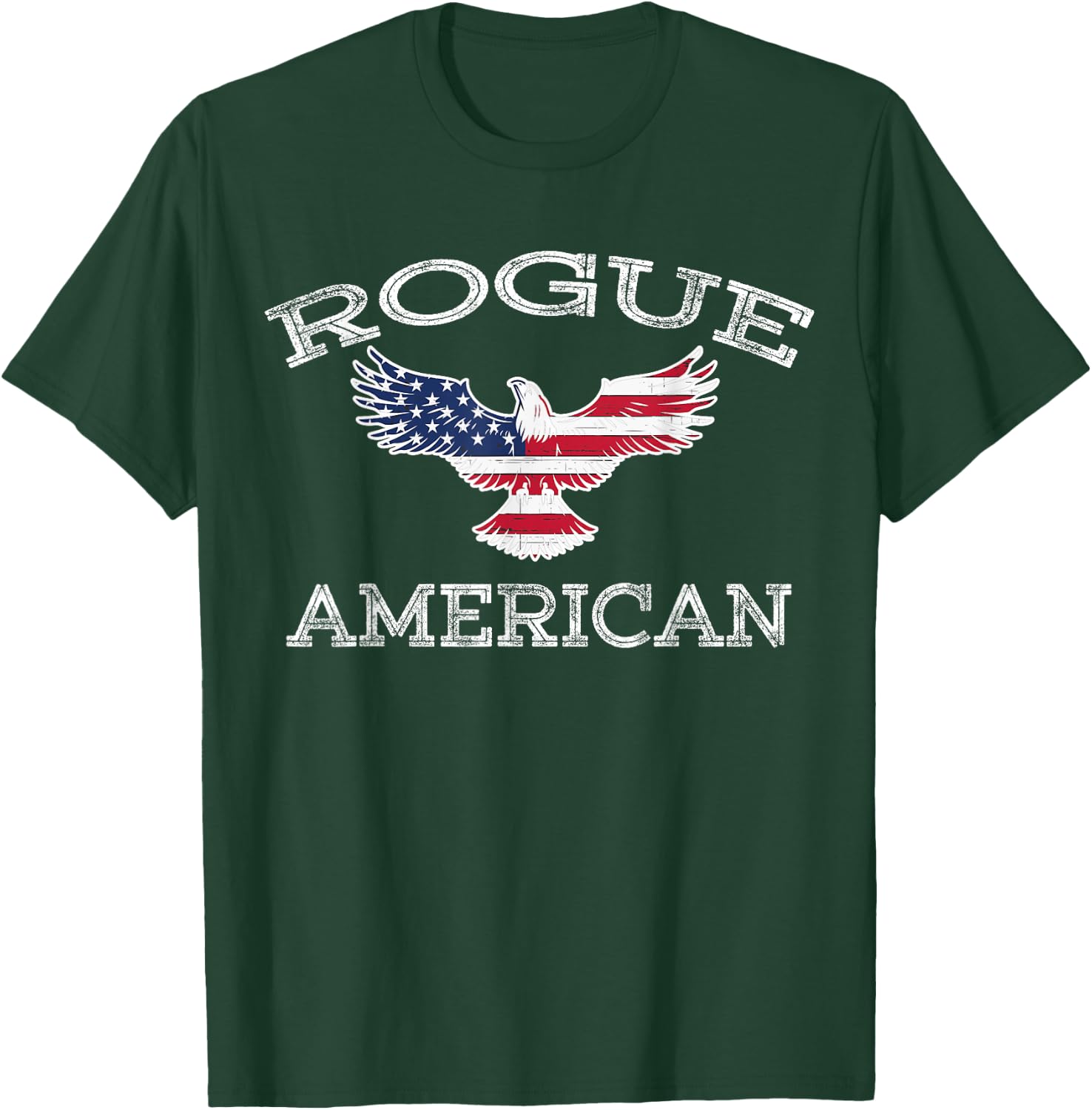 Rogue America Distressed USA Flag Eagle T-Shirt - T-Shirt | Forest