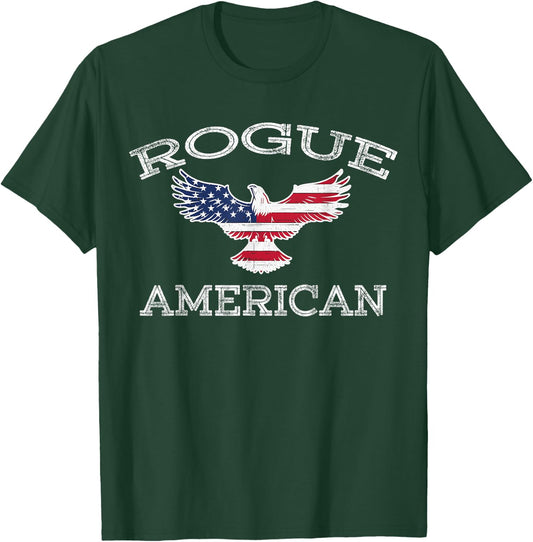 Rogue America Distressed USA Flag Eagle T-Shirt - T-Shirt | Forest