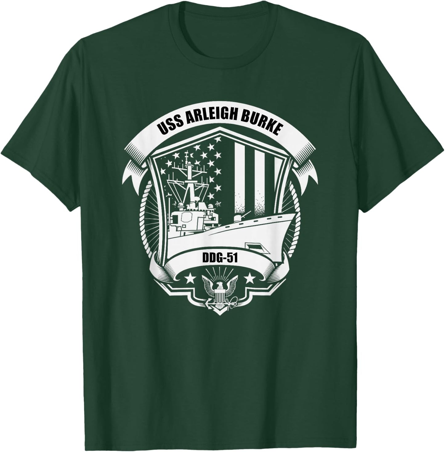 USS Arleigh Burke DDG-51 T-Shirt - T-Shirt | Forest