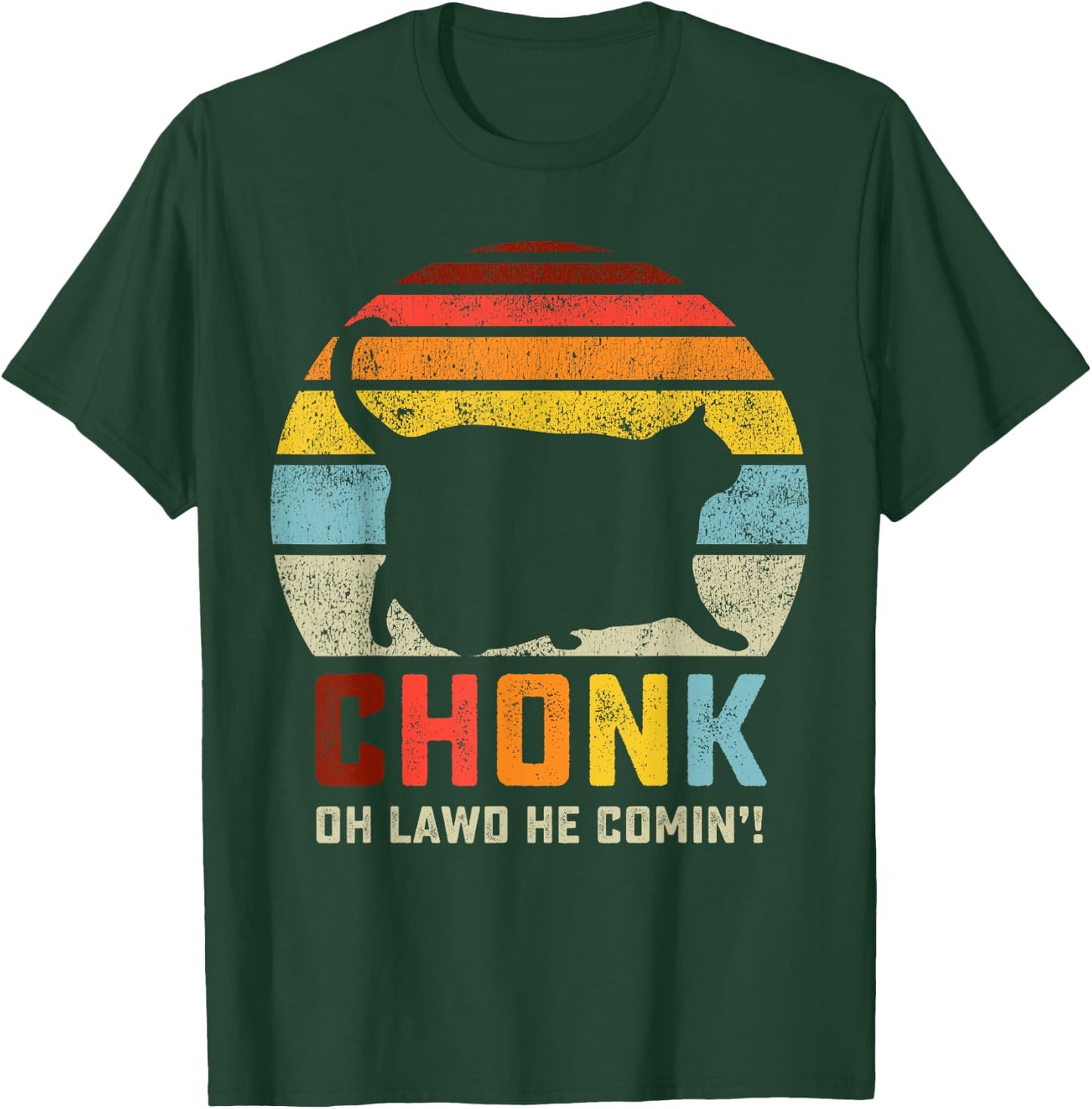 Chonk Cat Scale Meme Funny Retro Style Vintage Cats Memes T-Shirt - T-Shirt | Forest